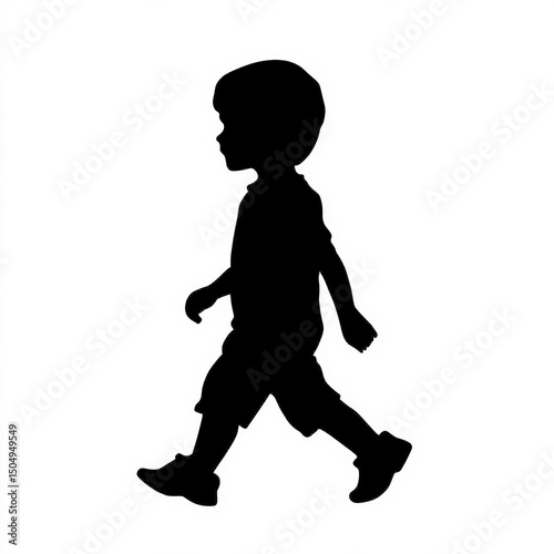 boy walking silhouette , bl...