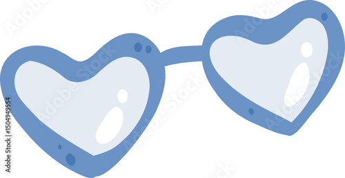 Heart-Shaped Sunglasses Cartoon Illustration