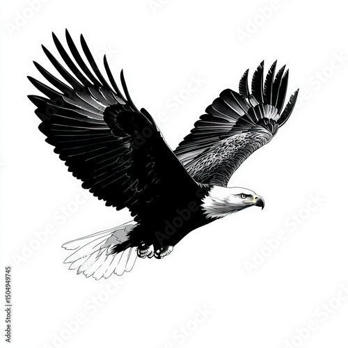 eagle silhouette , black an...