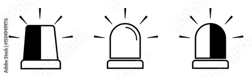 Sirine icon set vector editable 