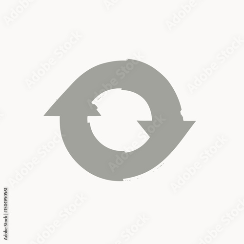Gray Circular Arrows Recycle Symbol