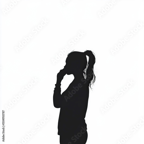 woman on phone silhouette ,...