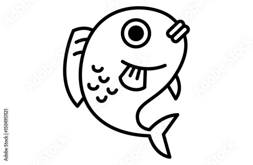 鯛のシンプルアイコンベクターイラスト 正月 縁起物 日本 和風