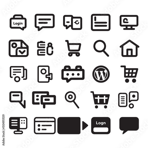 Set of Flat Design Vector Icons for Web and Mobile Applications