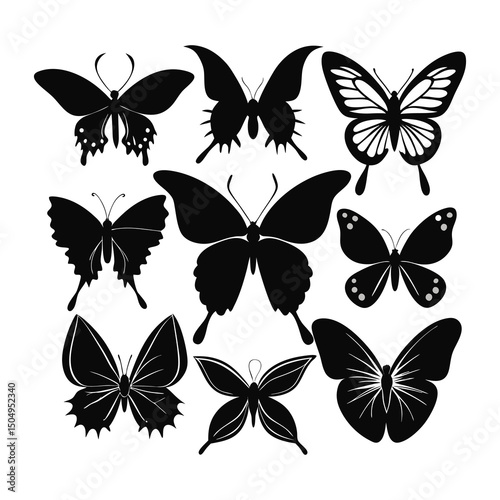 Assorted Butterfly Silhouettes