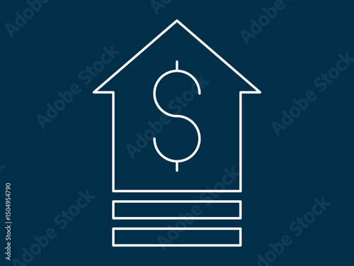 Price increase icon. Black Friday icon and symbol. White outline Icon. Simple outline icon.