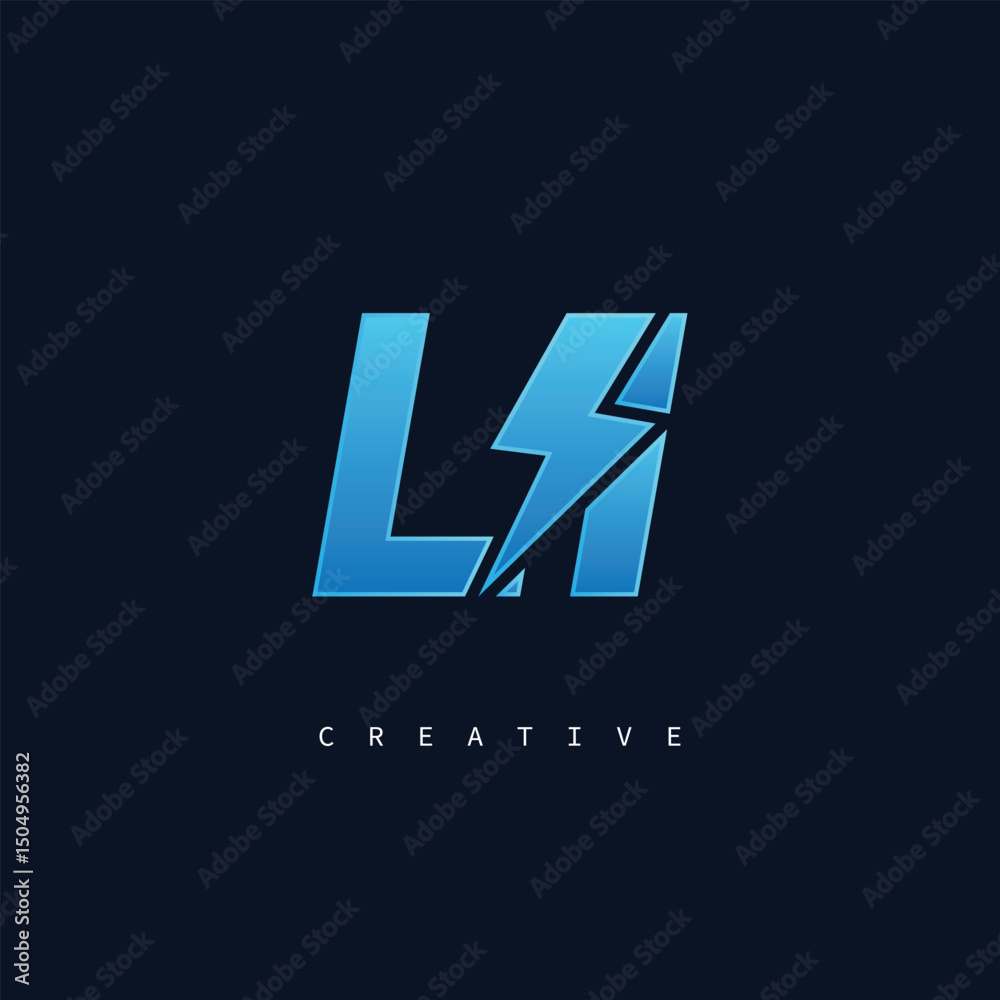 LI Thunderbolt Monogram – Futuristic Electric Logo with Bold Blue Energy Strike LI Thunderbolt Monogram – Futuristic Electric Logo with Bold Blue Energy Strike