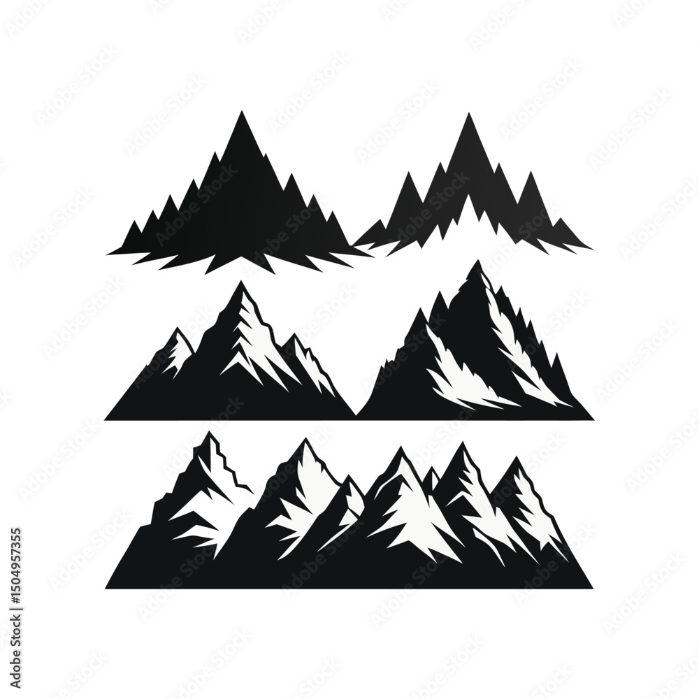Obraz premium Mountain Silhouette Vectors