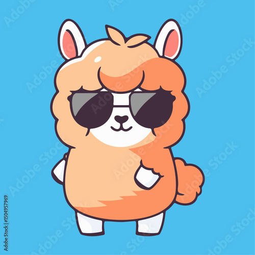 a cartoon llama wearing sunglasses and a pair of sunglasses