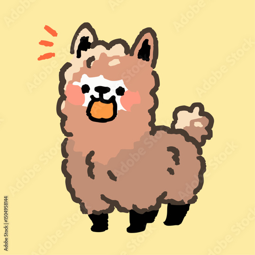 a cartoon llama with a big nose and a big nose