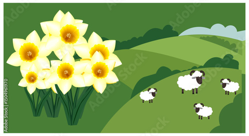 Happy St. David's Day Vector Banner -03