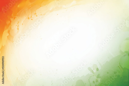 india watercolor greeting orange, green, Tricolor, banner, independence day, republic day, design 15 august, 26 january, saffron, kesari, brush, stroke, print, grunge, splash, banner, poster,