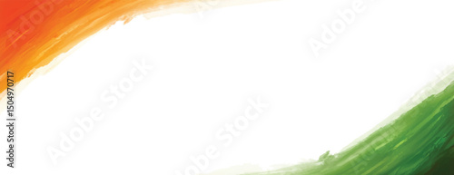 india watercolor greeting orange, green, Tricolor, banner, independence day, republic day, design 15 august, 26 january, saffron, kesari, brush, stroke, print, grunge, splash, banner, poster,
