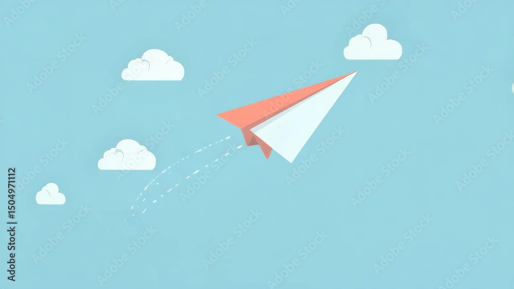 paper plane flying in the sky