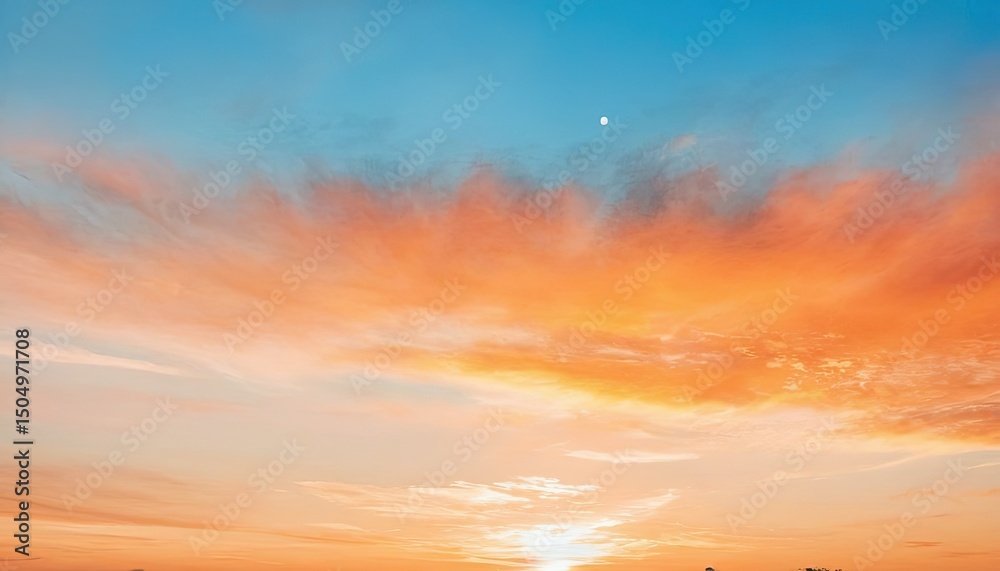 Naklejka premium Dusk colorful dramatic yellow sun 5