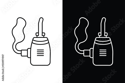 nebulizer line icon vector illustration design black white background
