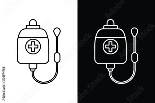 Healthcare Resuscitation Bag Vector. Simple Line Icon for Emergency Use