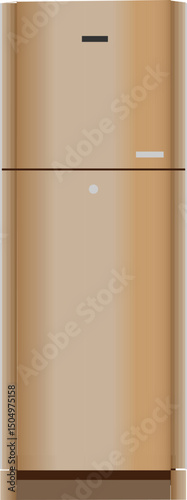 An uncommon color gentle looking refrigerator.