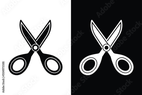 Hairdresser Scissors Icon. Shears Symbol in Flat Vector Style