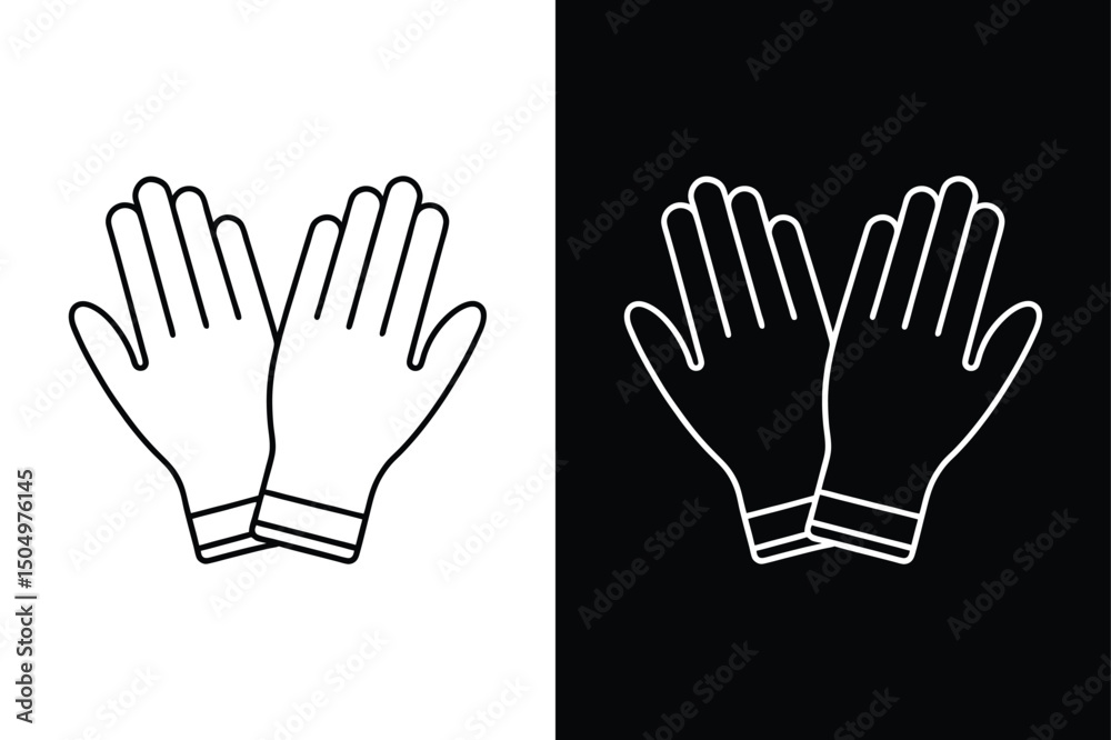 Fototapeta premium Protective Rubber Gloves Icon. Editable Vector for Medical and Design Use