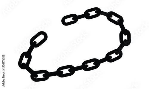 Chain silhouette vector, Chain vector clipart, Metal chain silhouette