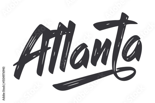 Atlanta Hand Drawn Script Text Vector Design