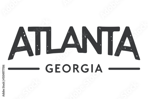 Atlanta, Georgia Vintage Text Vector Design