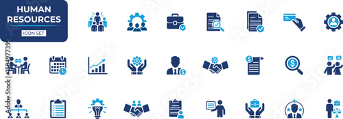 Human resources icon set. Solid icon collection.