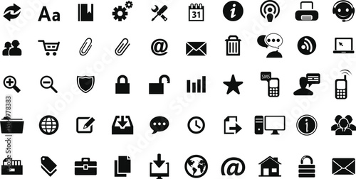 Web and Communication Icons vector bundle set