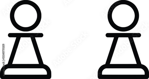 Vector Illustration Two Chess Pawns - Strategic Game Pieces