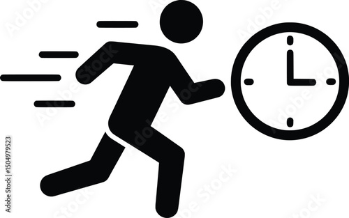 Vector Illustration Chess Time Management - Running Against the Clock