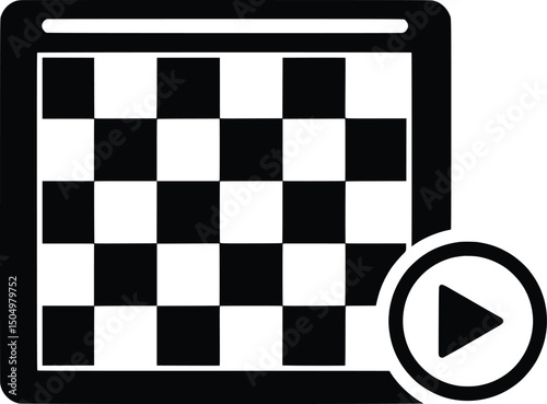 Vector Illustration Chessboard Game Play Icon