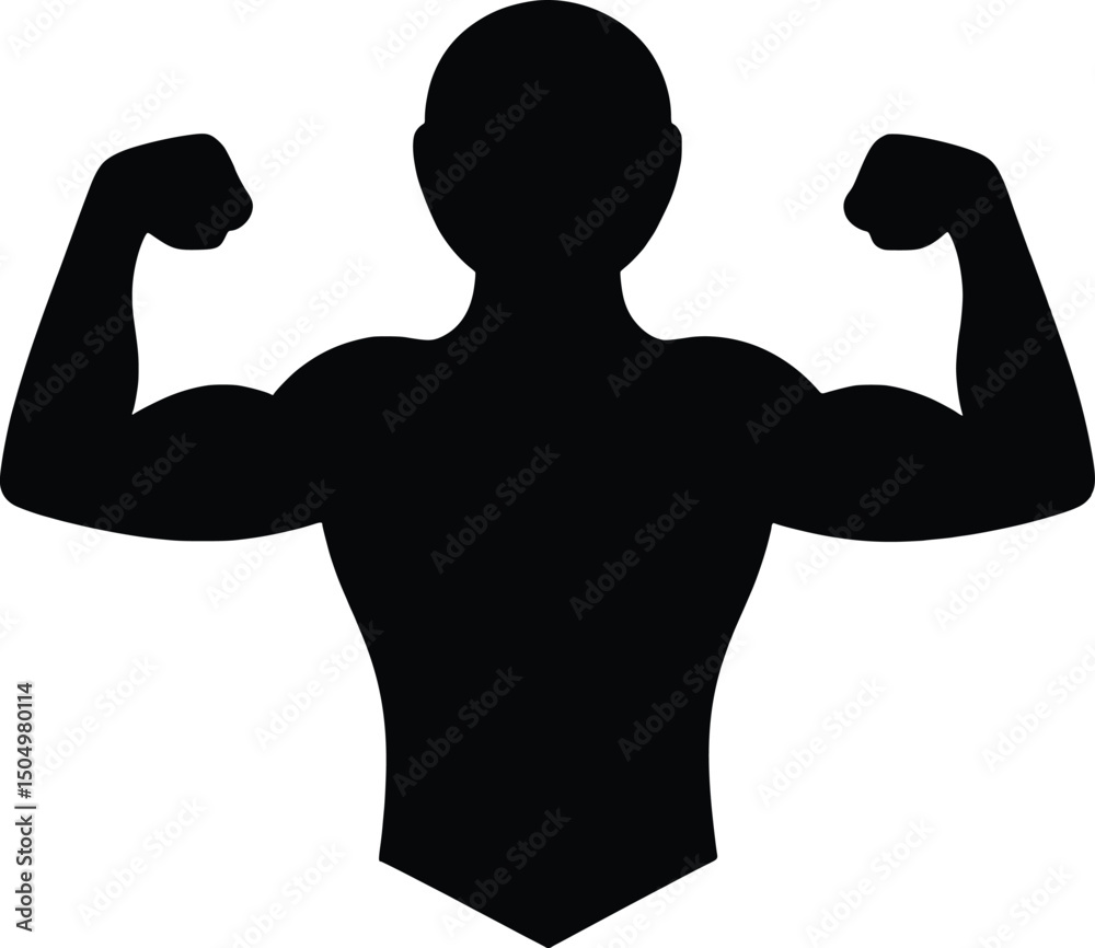 Fototapeta premium Powerful Vector Illustration Strong Man, Chess Player Concept