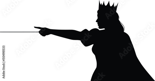 Queen's Gambit Vector Chess Illustration of a Crowned Queen