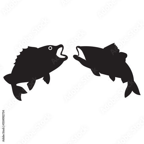 bass fish vector  silhouette
