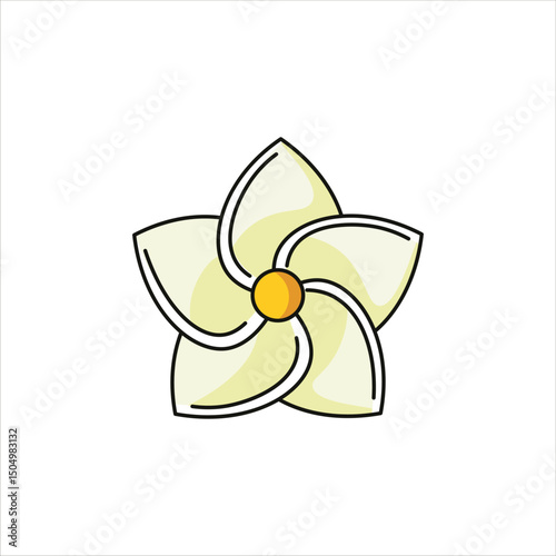 Plumeria Flower Colored  Illustration