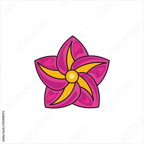Frangipani Flower Colored  Illustration