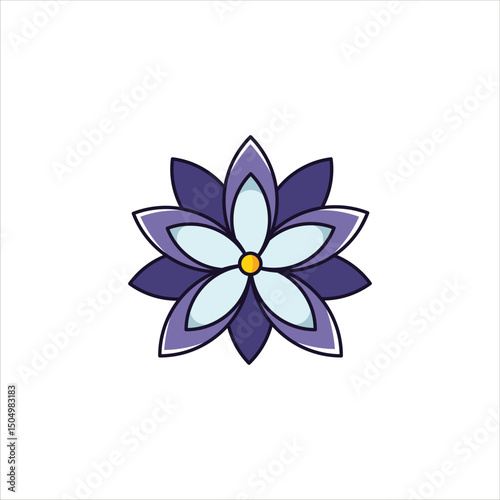 Larkspur Flower Colored  Illustration