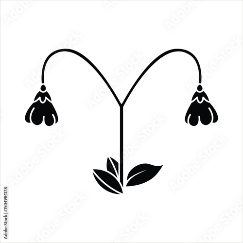 Twinflower Flower Silhouette Icon