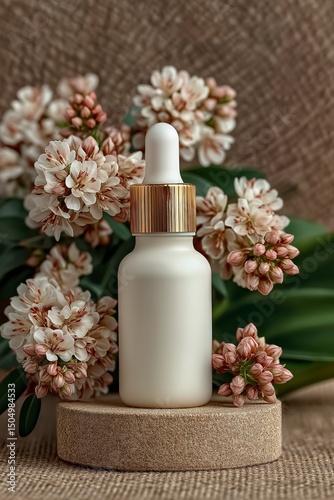 White Bottle with Gold Trim and Flowers