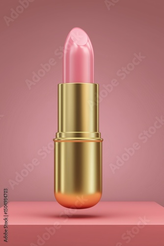 Pink Lipstick with Gold Base
