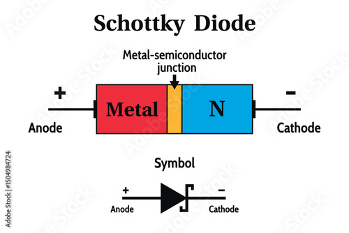 Schottky Diode. Education. Science. School. Vector illustration.