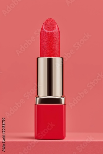 Red Lipstick with Silver Accents