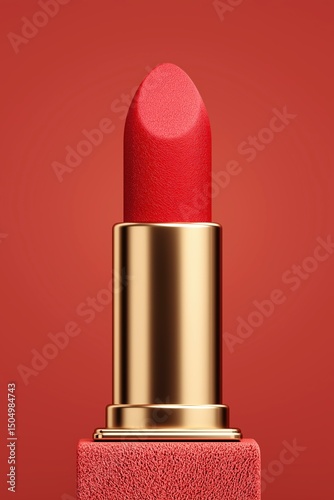 Gold and Red Lipstick