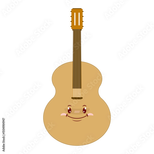 guitar smile face cartoon cute