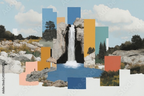 Waterfall and Landscape Collage