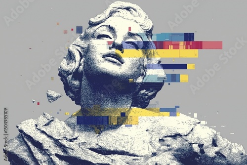 Glitch Art Statue