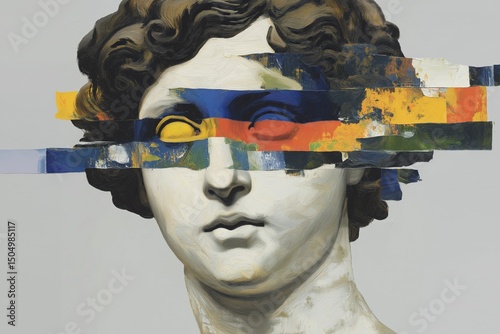 Statue with Color Bar Overlay