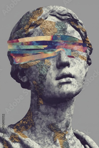 Statue with Gold and Rainbow