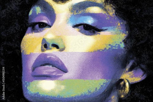 Abstracted Portrait with Bold Colors